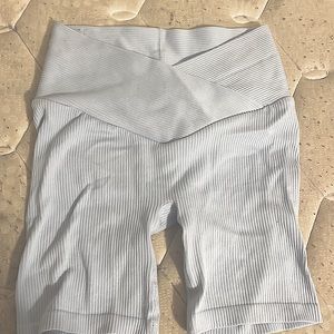 Light blue V waisted biker shorts, the brand is no boundaries